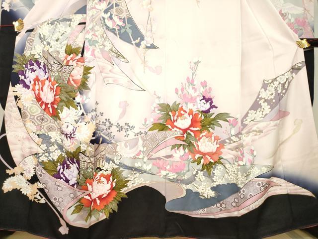 平和屋着物●豪華振袖　御所車花文　金彩　正絹　逸品　AABC8650ck 平和屋着物○豪華振袖 御所車花文 金彩 正絹 逸品 AABC8650ck 平和屋着物