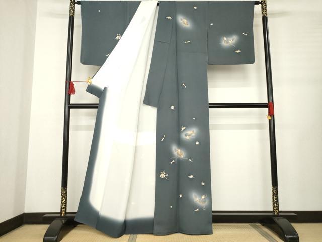 平和屋着物○訪問着 駒刺繍 宝尽くし 暈し染め 金彩 正絹 逸品 AABB3847ck