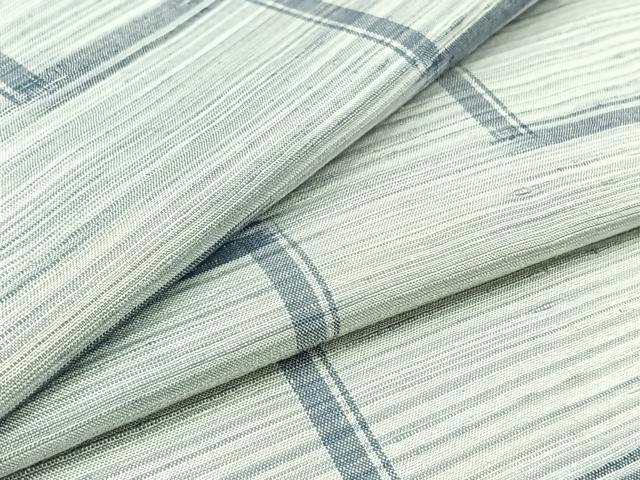 平和屋着物▽上質な紬 　単衣　 幾何学文様　正絹　逸品　未使用　AABB3894jh