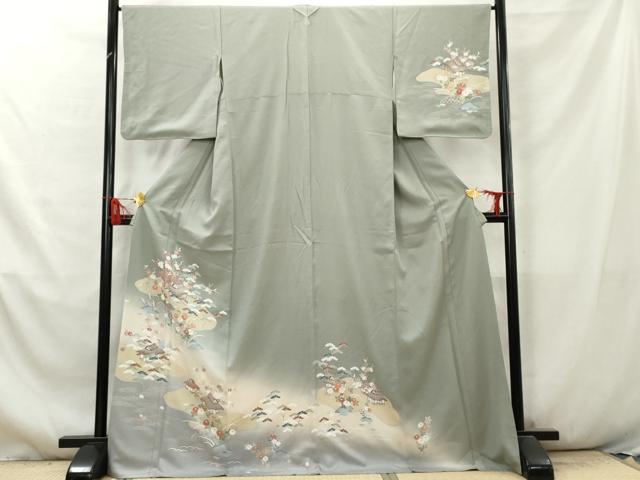 平和屋着物●訪問着　浜松風景文　暈し染め　ロング丈　正絹　逸品　AABB4266cs