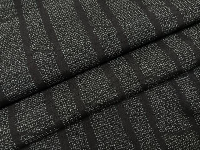 平和屋着物●結城紬　100亀甲　竹縞　正絹　逸品　AABB4321ph