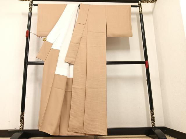 平和屋着物○上質な色無地 舞桜地紋 天鵞絨色 正絹 逸品 AABB7284ck