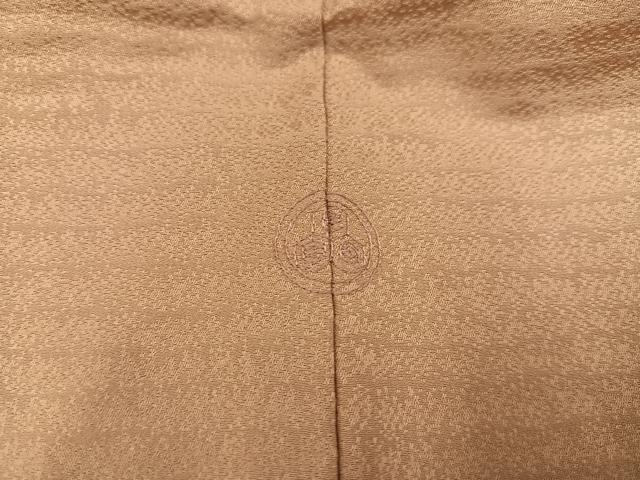 平和屋着物○上質な色無地 横縞地紋 飴色 正絹 逸品 AABB4339ph