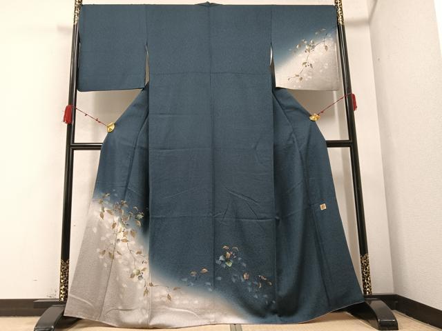 平和屋着物○和紙染染色作家・植村彩弘 訪問着 手描き 南天文