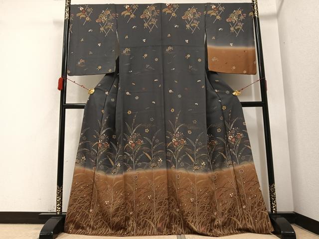 平和屋着物●訪問着　花蝶文　暈し染め　金彩　正絹　逸品　AABB4344ph