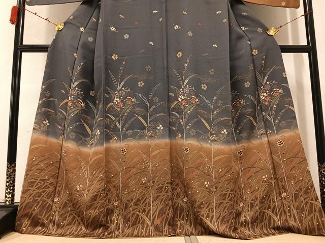 平和屋着物○訪問着 花蝶文 暈し染め 金彩 正絹 逸品 AABB4344ph