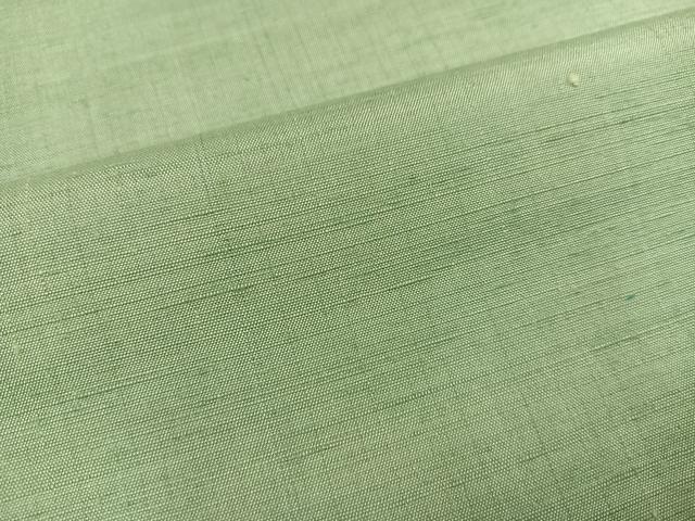 平和屋着物○上質な紬 色無地 裏葉柳色 正絹 逸品 未使用