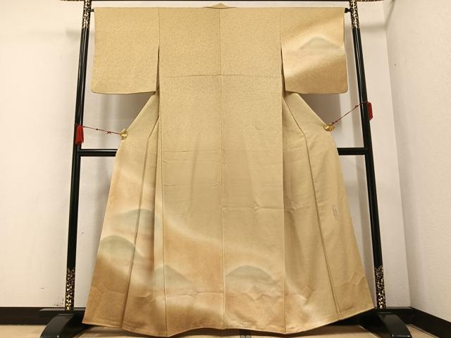 平和屋着物●訪問着　作家物　草木染　遠山霞文　暈し染め　金彩　正絹　逸品　AABB4380ph