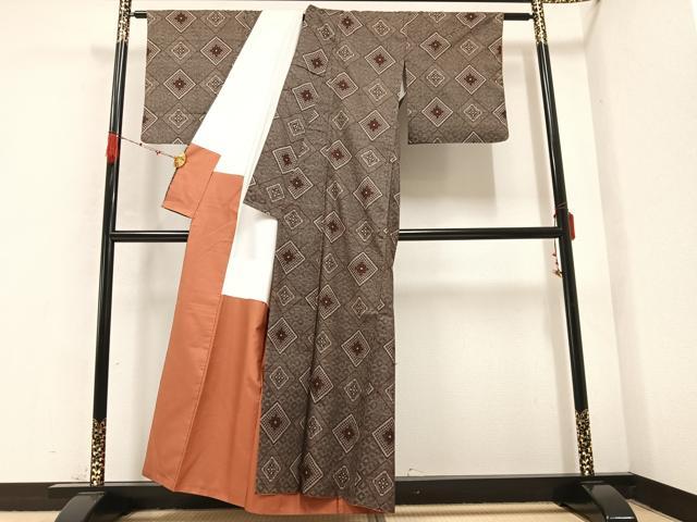 芭蕉布と古布の麻のブラウス 古布リメイク 大島紬64 芭蕉布と古布の麻