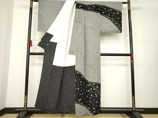 平和屋着物○訪問着 絞り 中国三大刺繍 汕頭刺繍 スワトウ刺繍 舞花