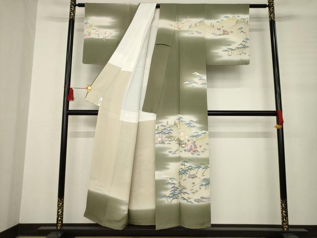 平和屋着物○名門・上野家 上野街子 清染居 訪問着 風景