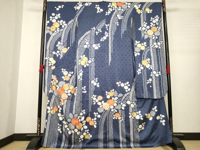 平和屋着物●豪華振袖　駒刺繍　絞り　舞花文　金彩　正絹　逸品　AABB4431ck
