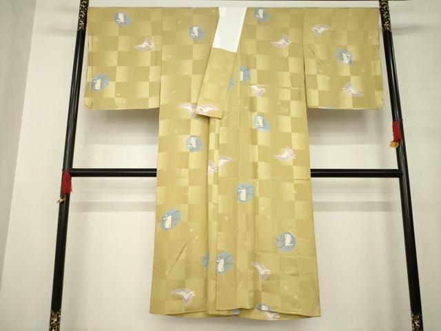 平和屋着物●長襦袢　無双仕立て　市松兎丸文　正絹　逸品　AABB4443ck