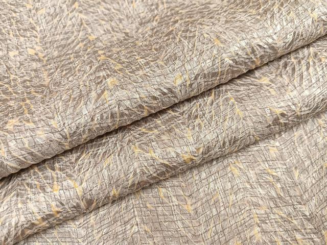 平和屋着物●名門　藤娘きぬたや・杢目絞り　小紋　正絹　逸品　AABB5110ph