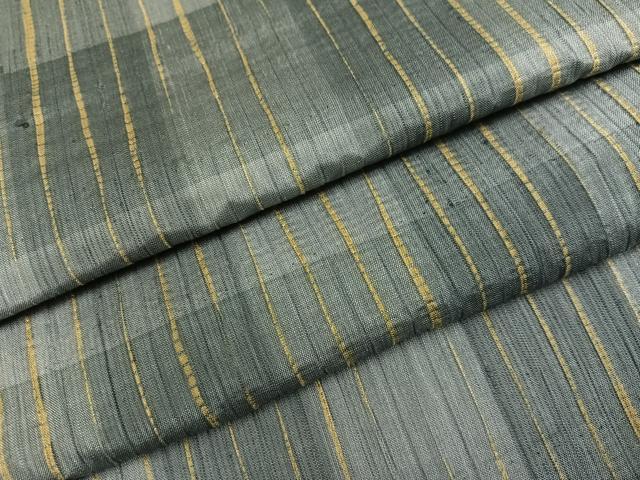 平和屋着物●上質な紬　絞り　格子　正絹　逸品　未使用　AABB5117ph