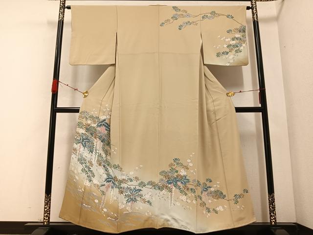 平和屋着物●訪問着　浜松枝花文　暈し染め　正絹　逸品　AABB5150ph