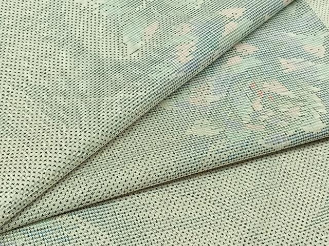 平和屋着物▽本場大島紬　単衣　9マルキ　草花文　正絹　逸品　AABB5201jh