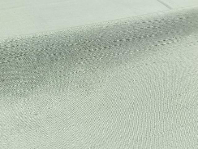 平和屋着物▽本場結城紬 重要無形文化財 単衣 秘色色 正絹 逸品