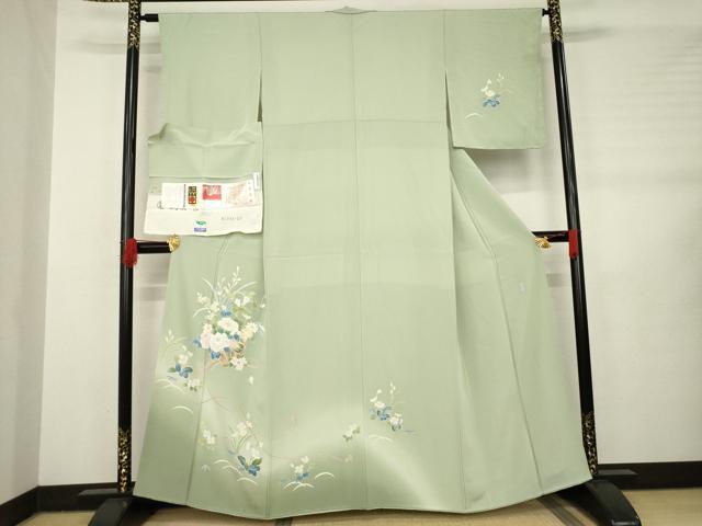 平和屋着物●本加賀友禅作家　南克治　訪問着　四季の花　反端付き　正絹　逸品　AABB5436ck