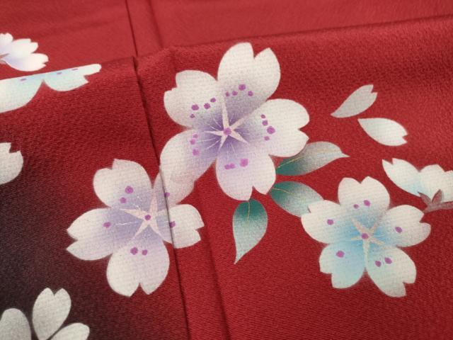 平和屋着物○豪華振袖 舞花文 暈し染め 正絹 逸品 AABB5460ck