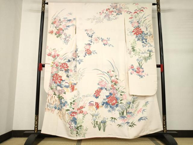 平和屋着物●豪華振袖　作家物　鴛鴦花文　金彩　松坂屋扱い　正絹　逸品　AABB5463ck