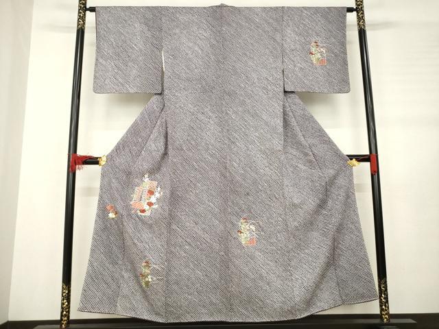 平和屋着物●訪問着　総絞り　刺繍　短冊花文　正絹　逸品　AABB5476ck