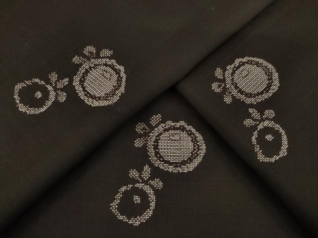 平和屋着物●本場大島紬　カタス9マルキ　地空き　光琳菊　正絹　逸品　AABB5478ck