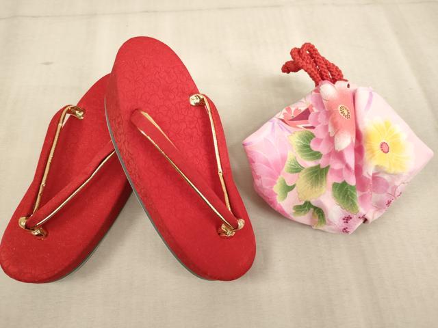 平和屋着物[]七五三　女の子　３歳　祝着　三つ身　長襦袢(単衣)・被布・小物セット　花手毬文　暈し染め　金彩　未使用　AABB5787ja_7