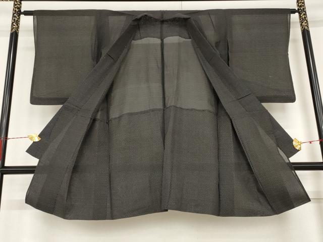 平和屋着物▽羽織　スリーシーズン　春夏秋　塵除け　十字　黒地　洗える着物　AABB5847st
