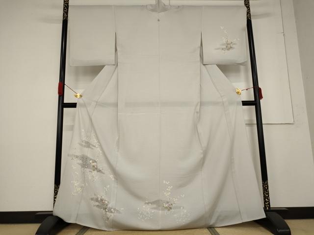 平和屋着物＊夏物　訪問着　絽　草花文　正絹　逸品　AABB5850st