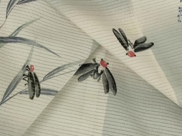 平和屋着物＊夏物　小紋　絽　蛍文　洗える着物　AABB5852st