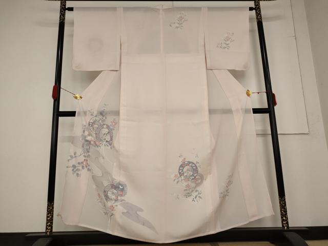 平和屋着物＊夏物　訪問着　絽　鏡裏花文　正絹　逸品　未使用　AABB5866st