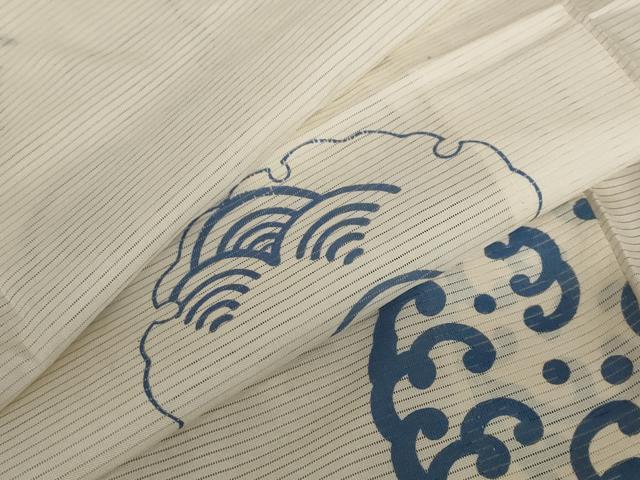 平和屋着物＊夏物　アンティーク　大正ロマン　小紋　絽　雪輪青海波文　正絹　逸品　AABB5870st