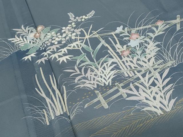 平和屋着物＊夏物　訪問着　絽　流水草花文　洗える着物　AABB5891st 平和屋着物＊夏物 訪問着 絽 流水草花文 洗える着物 AABB5891st 【公式