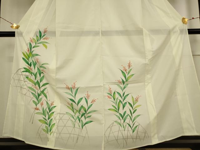 平和屋着物＊夏物　訪問着　絽　草花文　洗える着物　未使用　AABB5892st_2