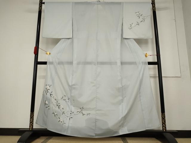 平和屋着物＊夏物　訪問着　絽　枝花文　洗える着物　AABB5901st