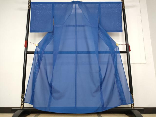 平和屋着物＊夏物　色無地　絽　紺瑠璃色　洗える着物　AABB5905st