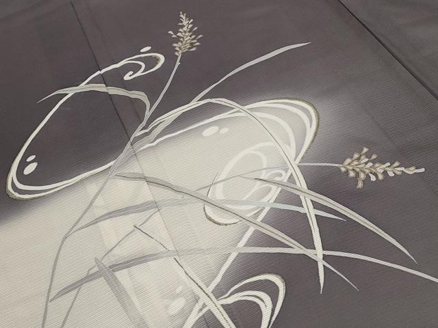 平和屋着物＊夏物　訪問着　絽　草花文　暈し染め　金彩　反端付き　正絹　逸品　AABB5929st 平和屋着物＊夏物 訪問着 絽 草花文 暈し染め 金彩 反端付き 正絹 逸品