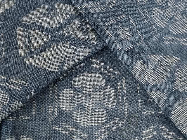 平和屋着物＊夏物　小紋　紗　花菱文　AABB5940st