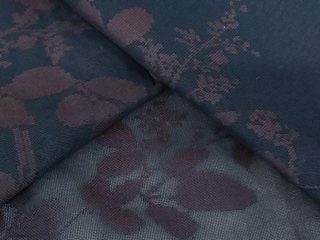 平和屋着物＊夏物　小紋　紗　枝花文　正絹　逸品　AABB5946st