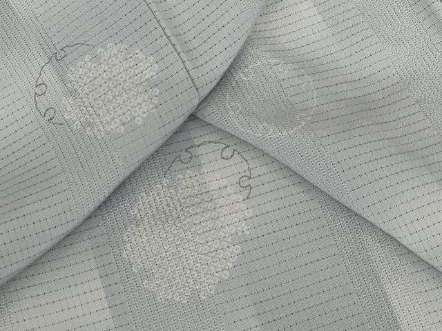 平和屋着物＊夏物　小紋　絽　雪輪文様　暈し染め　正絹　逸品　AABB5948st