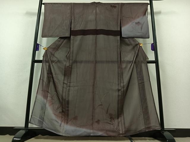 平和屋着物▽訪問着　無双　紗袷　紗×絽　蔦の葉文　正絹　逸品　AABB6216jh