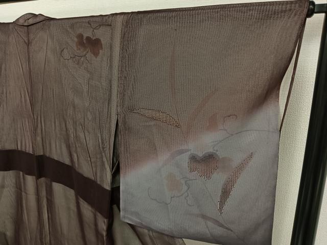 平和屋着物▽訪問着　無双　紗袷　紗×絽　蔦の葉文　正絹　逸品　AABB6216jh_3