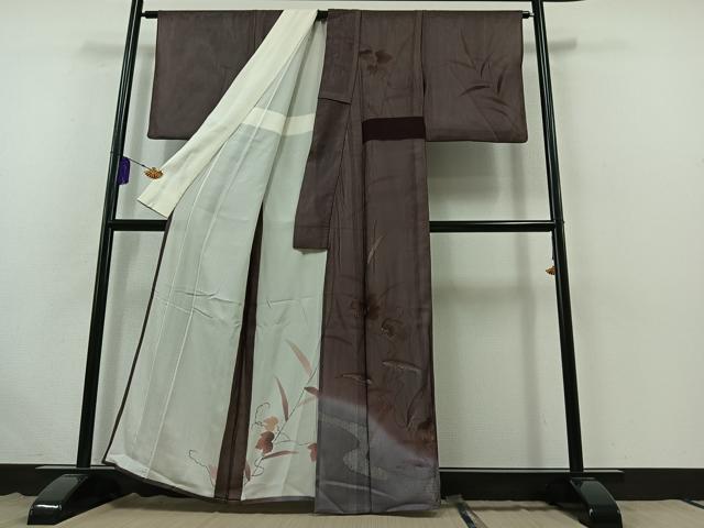 平和屋着物▽訪問着　無双　紗袷　紗×絽　蔦の葉文　正絹　逸品　AABB6216jh_1