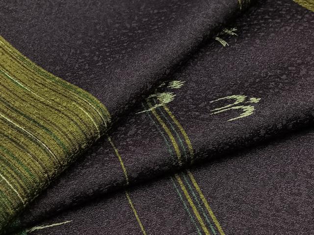 平和屋着物▽小紋　単衣　琉球絣文　洗える着物　AABB6230jh