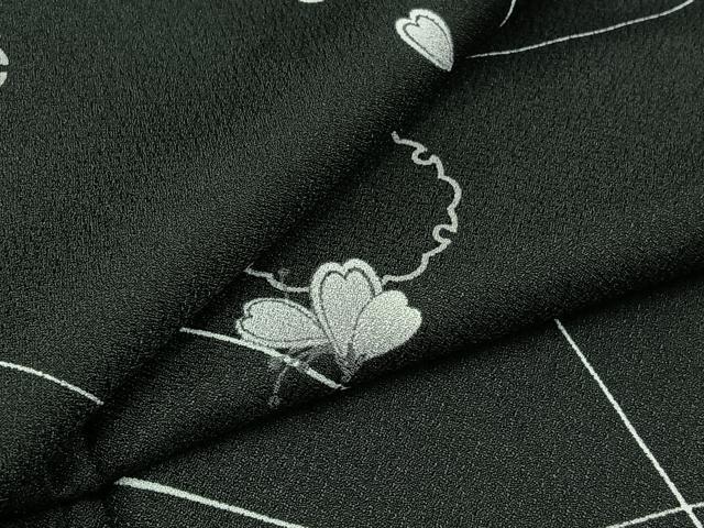 平和屋着物▽小紋　単衣　雪輪舞花文　洗える着物　AABB6234jh