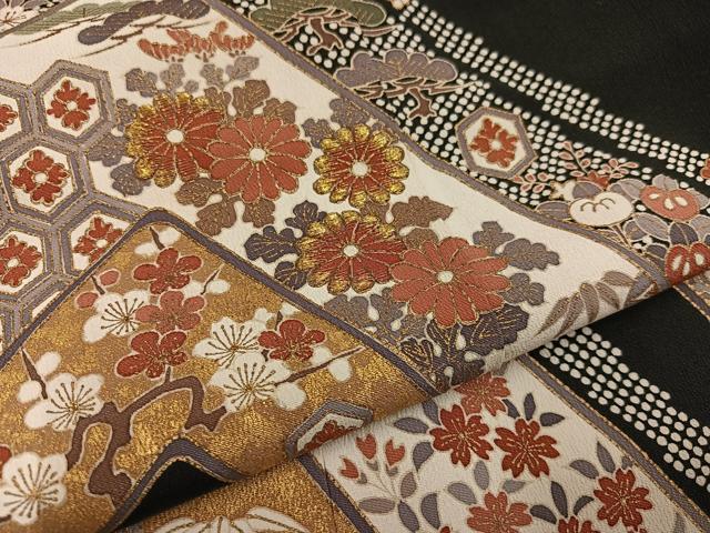 平和屋着物○豪華黒留袖 友禅 作家物 刺繍 松竹梅吉祥文 金彩 正絹