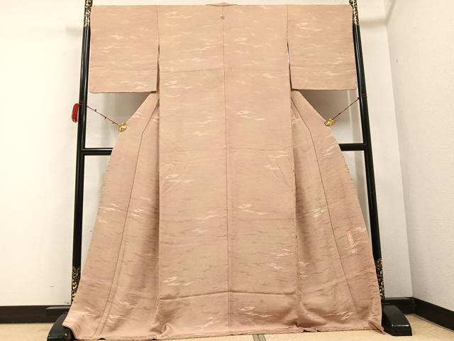 小島利造 幻の絹 黄金糸 京妃人 小紋 落款入 一つ紋 豊幡雲 正絹 X566 小島利造 幻の絹 黄金糸 京妃人 小紋 落款入 一つ