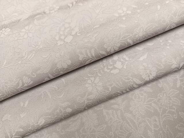 平和屋着物●上質な色無地　草花地紋　薄梅鼠色　正絹　逸品　AABB6300ph