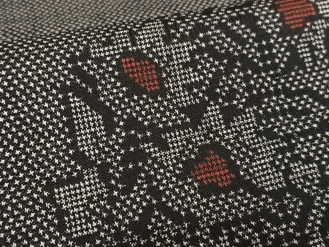 平和屋着物○本場大島紬 一元7マルキ 草花文 正絹 逸品 AABB6327zg 平和屋